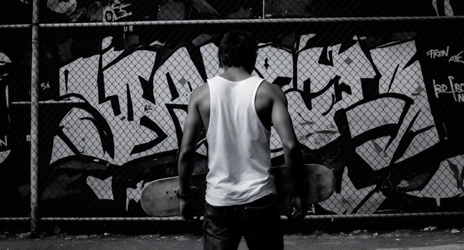 Fototapeta Urban Skateboarder Graffiti Art Street Style Photography