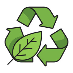 Recycling Symbol with Growing Plant Representing Environmental Sustainability and Green Living