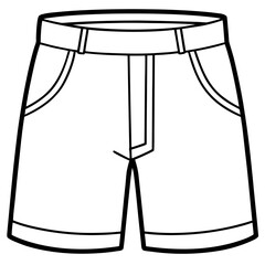 Stylish Shorts Above Knee Line Art Illustration