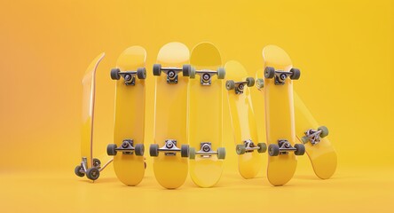 Yellow Skateboards Modern Skate Deck Design, Trendy Skateboard Collection
