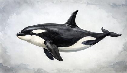Obraz premium Side View Orca Illustration