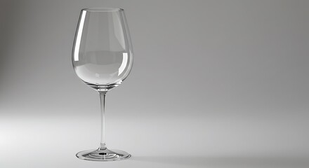 Fototapeta premium Elegant Empty Wine Glass; Minimalist Studio Shot; Clean, Modern Design; Neutral Background.