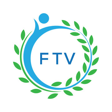 FTV letter logo. FTV blue image on white background. FTV Monogram logo design for entrepreneur and business. . FTV best Sports club logo
