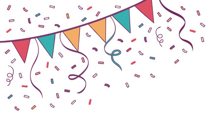 Festive Triangular Bunting with Confetti.