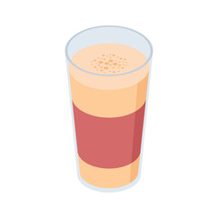 A trendy 3d style icon of iced cold coffee