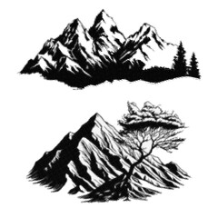 vector illustration of mountain landscape