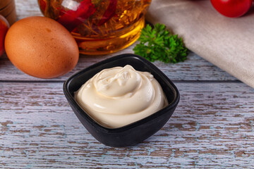 Homemade mayonnaise sauce dip cream