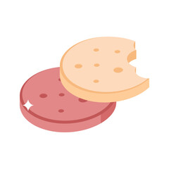 Premium 3d style icon of stacked chocolate cookies