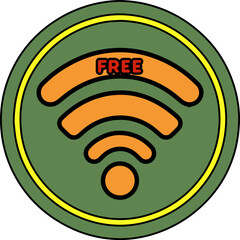 WiFi Signal Icon with Text