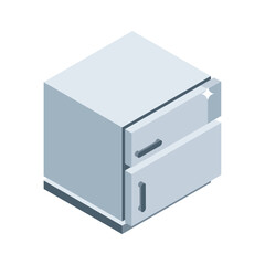 Premium 3d style icon of compact mini fridge