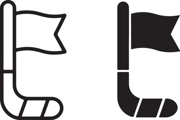 Vector Icon Set: Snorkel with Flag, Line and Solid Symbol Designs