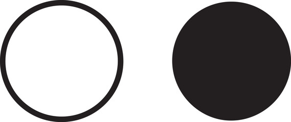 Vector Oval Sign Icons: Black and White Minimalist Symbol Set for Design