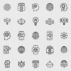 Fototapeta premium Collection of Artificial Intelligence and Technology Icons.