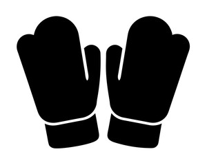 Pair of Black Winter Mittens Isolated on White Background for Warmth