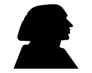 Silhouette of a Renaissance Figure in a Classic Profile View, Black Image