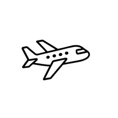 Vector art of airplane icon isolated on white background representing travel and transportation