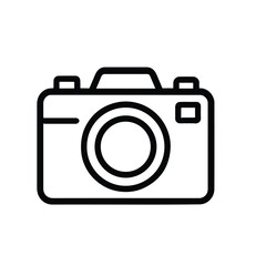 Vector art of camera icon isolated on white background for photography and image capturing