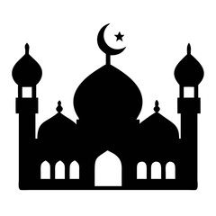 Silhouette of Ramadan Kareem background stock illustration