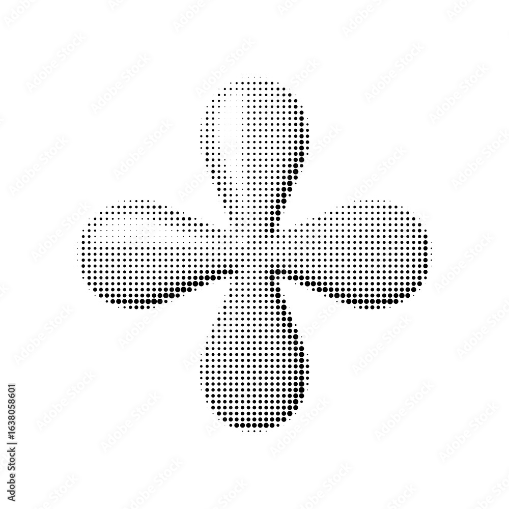 Poster glossy 3d abstract shape with rounded drops and halftone texture. vector pop-art design element isol