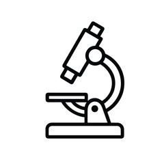 Vector art of microscope icon isolated on white background for science and research