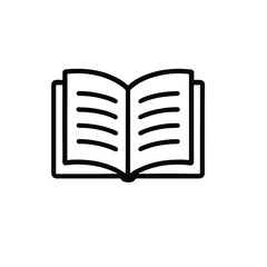 Vector art of open book icon isolated on white background for education and literature