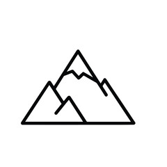 Vector art of mountain icon isolated on white background for nature and adventure