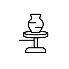 Vector art of pottery wheel icon isolated on white background for ceramic art and craft