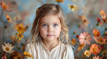 Girl among flowers – portrait in natural light