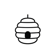 Vector art of beehive icon isolated on white background, representing honey and beekeeping
