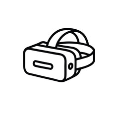 Vector art of vr headset icon isolated on white background, symbol of virtual reality technology