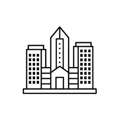 Fototapeta premium Minimalist Urban Cityscape in Monochrome Line Art Style