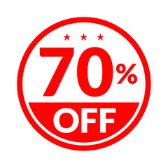 70% off png white colour, premium savings label, stylish clearance design, chic promotion badge