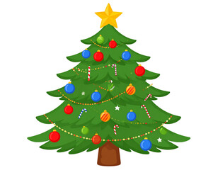 christmas tree isolated on white