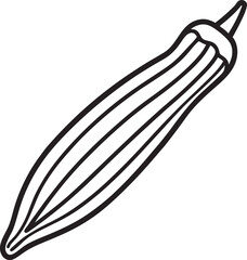 Cute cartoon hand drawn vector ladyfinger coloring page.
