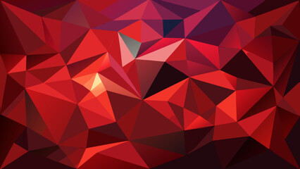 Naklejka premium Vector art of vibrant red abstract geometric background with sharp triangular polygons and dynamic light and shadow play, creating a modern and energetic visual texture