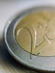 euro coins falling down