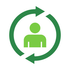 People Cycle Icon Vector Illustration Green Version