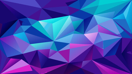 Obraz premium Vector art of abstract geometric low poly background with vibrant blue, purple, and pink facets, creating a modern digital art pattern