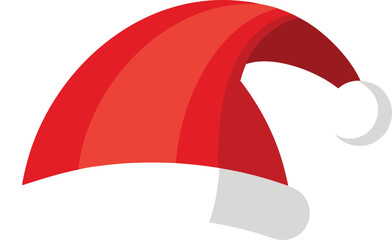 Classic red santa hat with white trim and pom pom