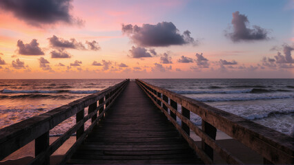 Obraz premium sunset over the pier