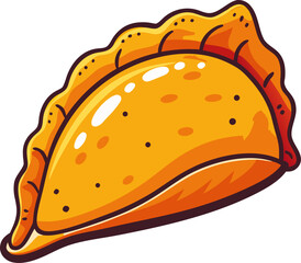 Delicious empanada with tasty ground meat filling, Vector illustration stock illustration