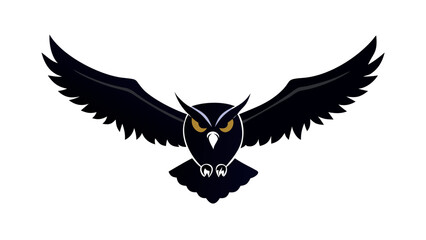 Obraz premium Soaring Owl Vector Icon – Silent Night Flight SVG