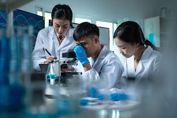 In the laboratory, research in microbiology involves science-driven experiment and analysis of...
