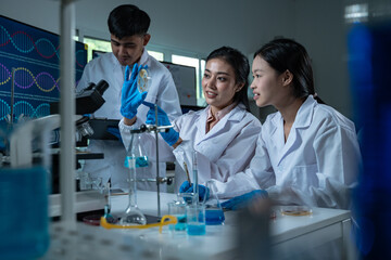 In the laboratory, research in microbiology involves science-driven experiment and analysis of...