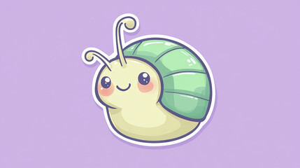 A kawaii snail sticker design