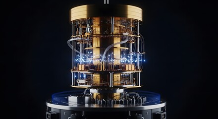Quantum Computer: Advanced Technology Closeup (AI Generated)