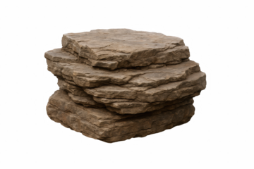 Stacked Rough-Hewn Sedimentary Rock Layers with Textured Surfaces and Natural Cracks