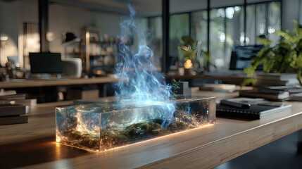 AI Assistant Hologram at Work