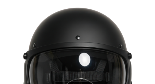Black riot control helmet for law enforcement isolated PNG with Transparent Background