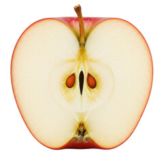 Cross section of a red apple showing seeds isolated PNG with Transparent Background